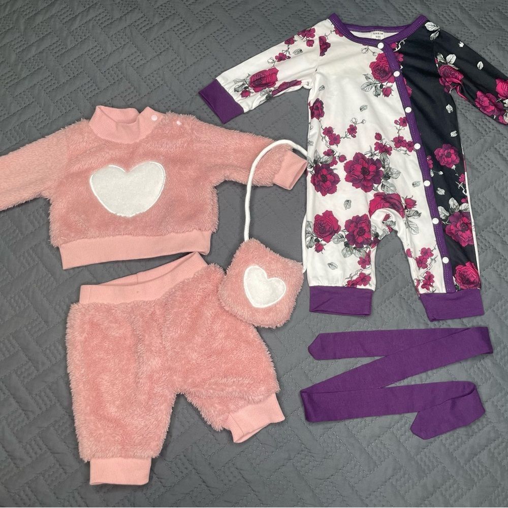 Pink and Purple Baby Clothing Set